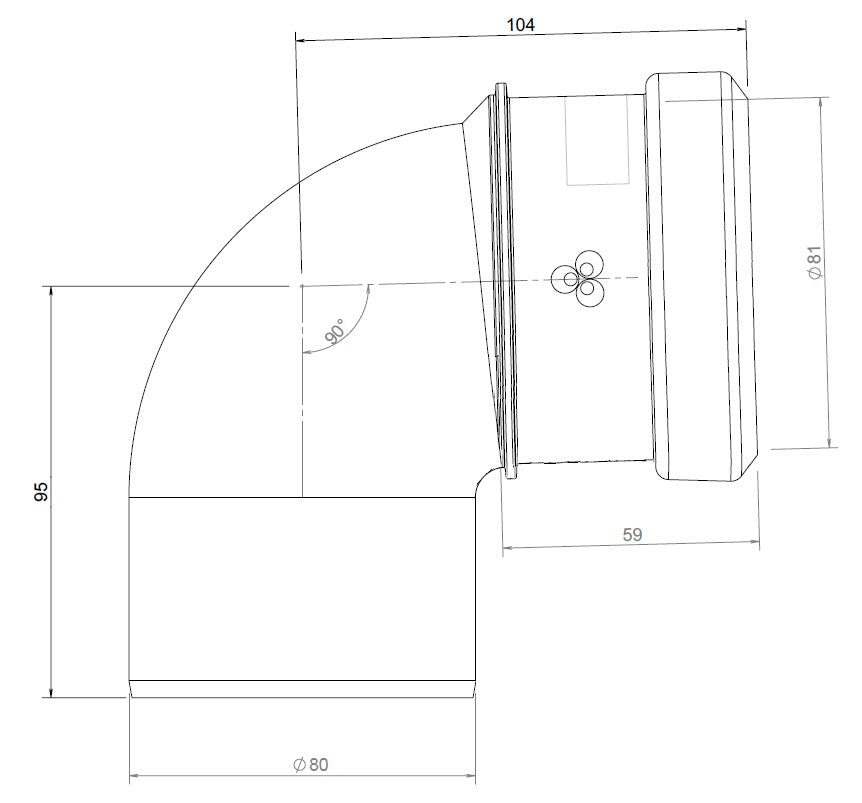 Burgerhout Safe-PP rookgas bocht 80mm 90° 400453992