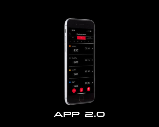 Intergas Comfort Touch zwart thermostaat 030034 kan gebruikt worden met de APP 2.0 van Intergas | CVketel.nl