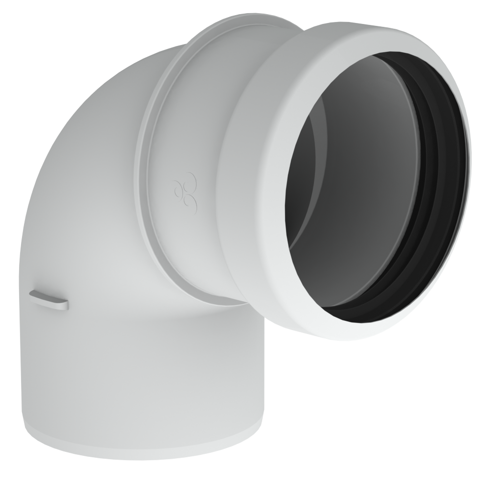Burgerhout Safe-PP rookgas bocht 80mm 90° 400453992