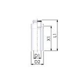 CoxDENS® Afvoerpijp 60/100 L=1000mm Connext X3