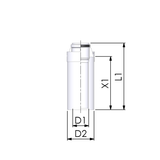 CoxDENS® Afvoerpijp 60/100 L=250mm Connext X3