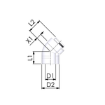 CoxDENS® Concentrische Rookgasbocht 45° 60/100 Connext X3