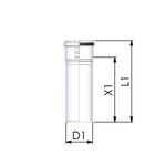 CoxDENS® rookgaspijp / afvoerpijp 80 L=250mm