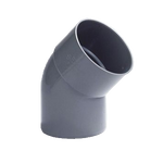 Dyka PVC Bocht 40mm lijmmof/spie 45° grijs 20022107